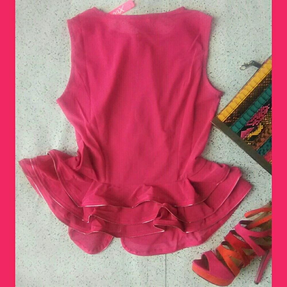 Peplum Mesh Top NWT - Picture 2 of 3